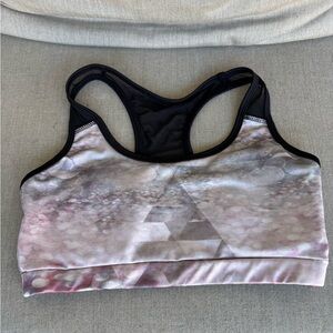 Evolution and Creation, Razorback, Sports Bra, Black, Gray & Pink, Size M